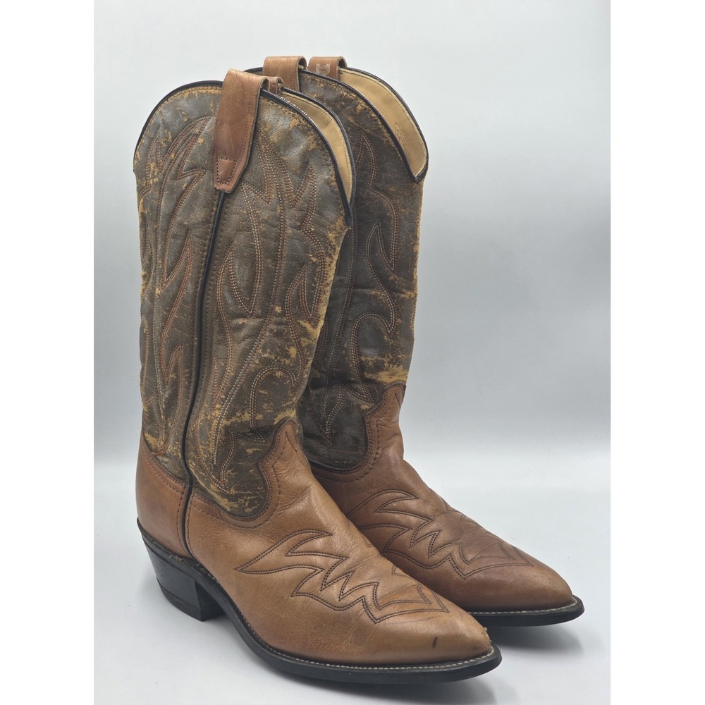 Durango 1183 Cowboy Boots Mens 7.5 D Tan Brown Distressed Leather Western USA